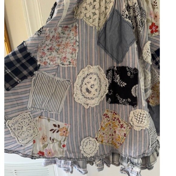 Anthropologie Pilcro Jenna Scoop Neck Drop-Waist Patchwork Dress Boho Cinderella - mordernwear.com Anthropologie Pilcro Jenna Scoop Neck Drop-Waist Patchwork Dress Boho Cinderella - mordernwear.com